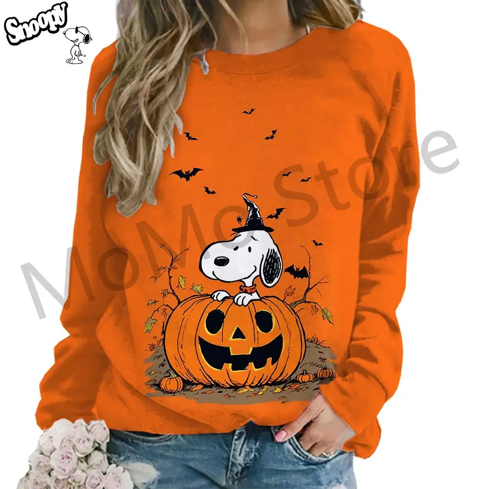 Snoopy O Neck Women\'s Long Sleeve Sweatshirts 3D Print Lovely S-3XL High Quality Party New Streetwear Pullovers Y2k Fashion 2024