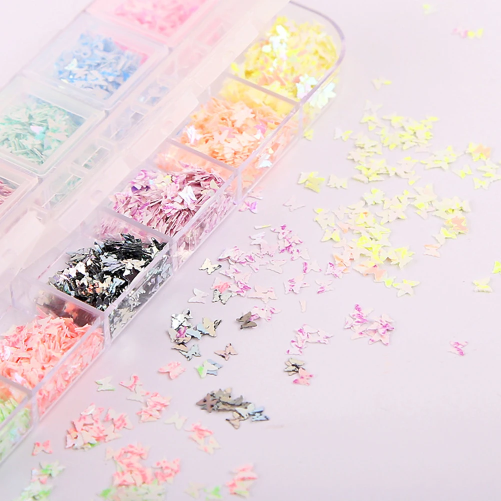 

2 Boxes Nail Art Sequin Set Manicure Decorations Charms Sequins Nails Small Glitter
