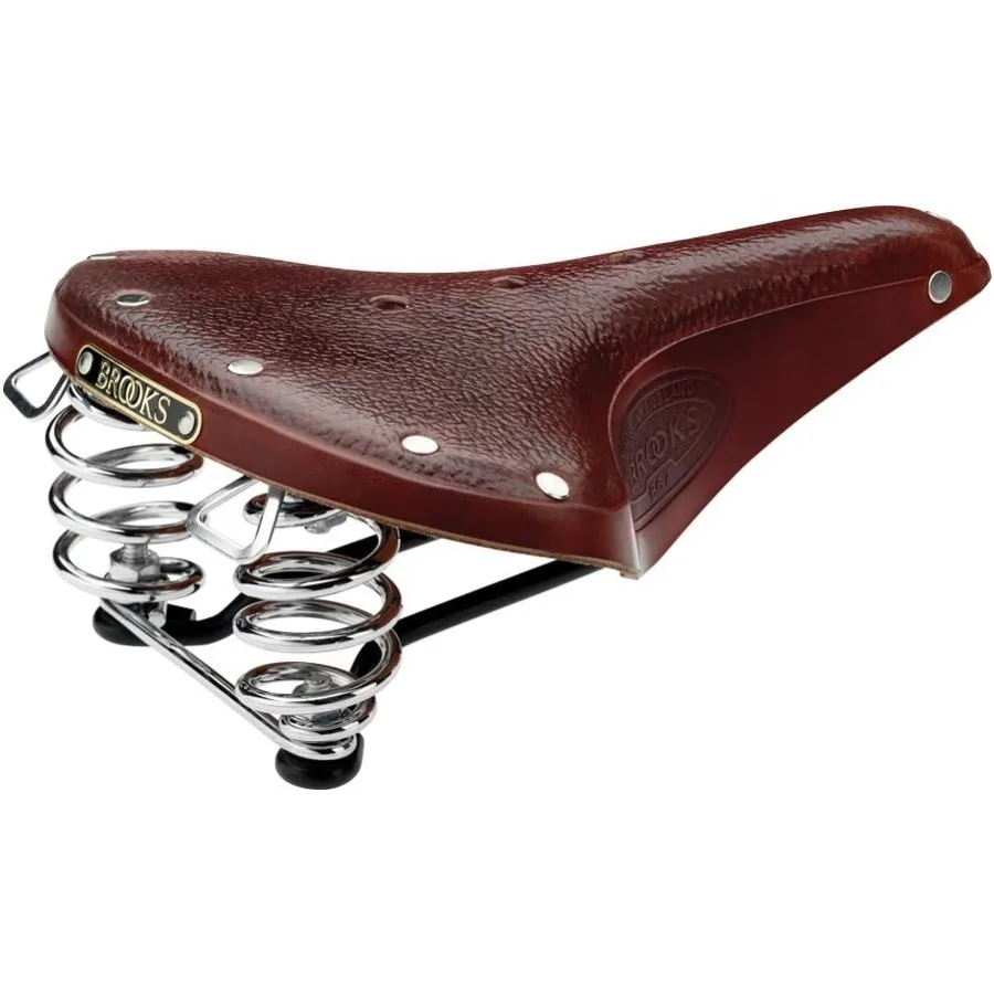 

Brooks England B67 Leather Bike Saddle with Suspension Springs for Comfortable Long-Distance Cycling Durable Natural Leather Co