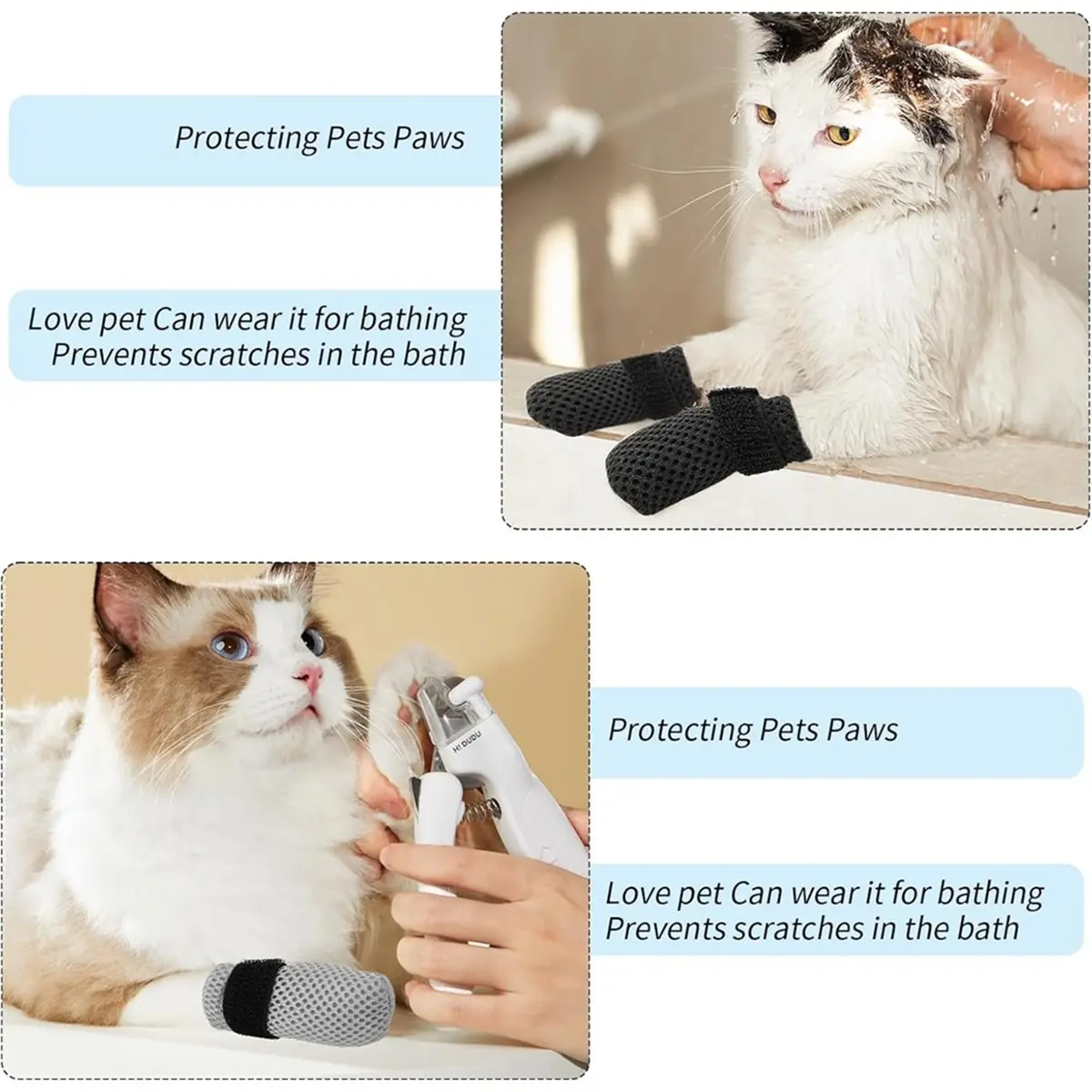 

8 шт. чехлы с кошачьими когтями, обувь, пинетки для кошек, варежки для предотвращения царапин, носки, регулируемая дышащая сетка для щенков