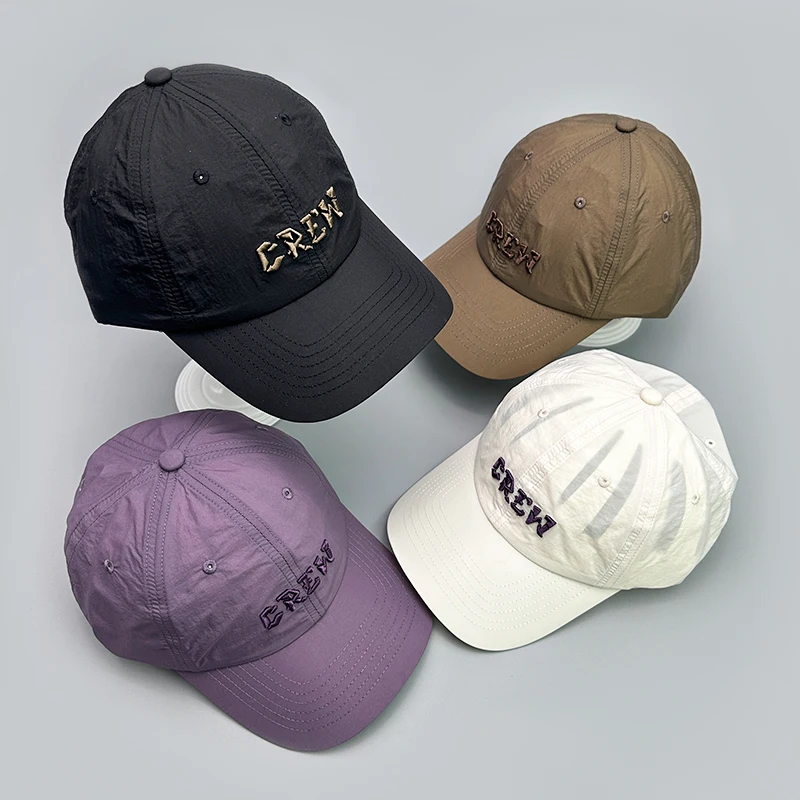 

Korean Quick Drying Letter Embroidery Baseball Hats ins New Men Woman Street Sunshade Breathable Outdoor Versatile Snapback Caps