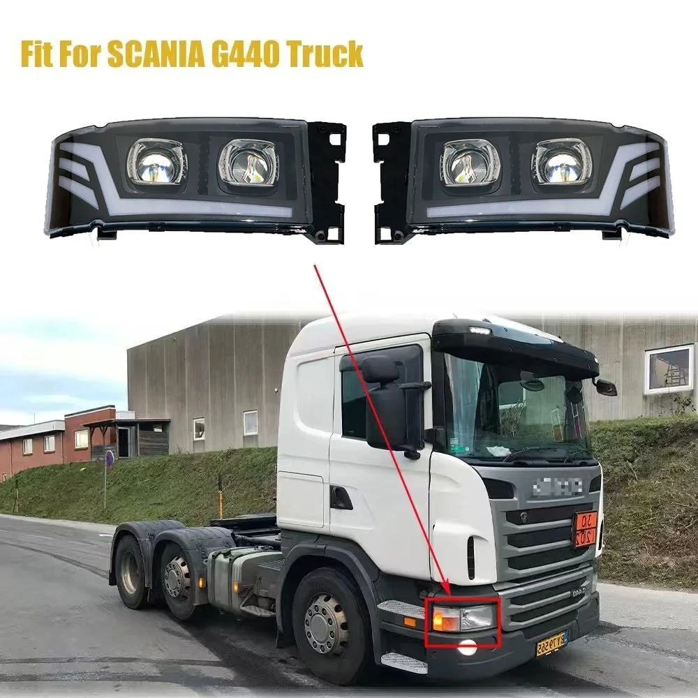 2 PCS Pair LED Truck Head Lamp For SCANIA G440 G400 G450 P410 R420 Truck LED Head Lamp1446588 1474658