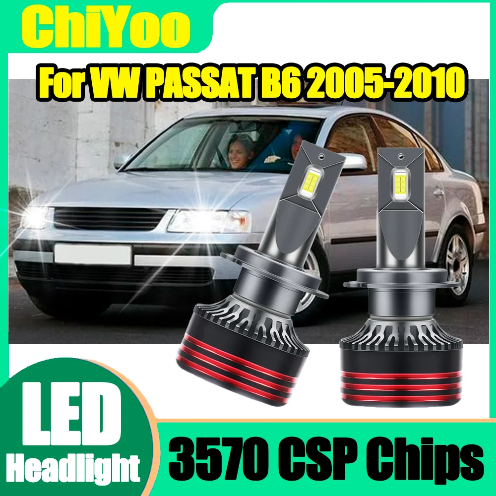 

2PCS Auto Headlamps Bulbs 30000LM High Power LED Car Headlights H7 Super White 150W 6000K CSP Chips For VW PASSAT B6 2005-2010