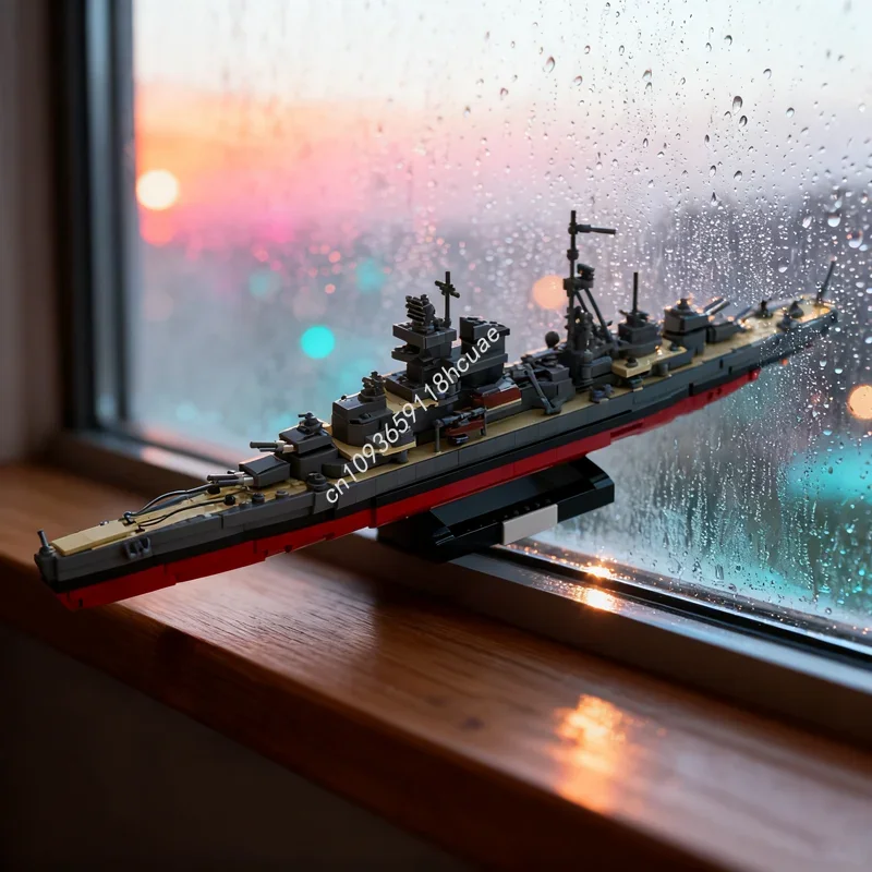 

1650 деталей MOC: Конструктор «Тяжелый крейсер класса Адмирал Хиппер», модель для сборки, подарок на Рождество, игрушка-конструктор для детей на день рождения