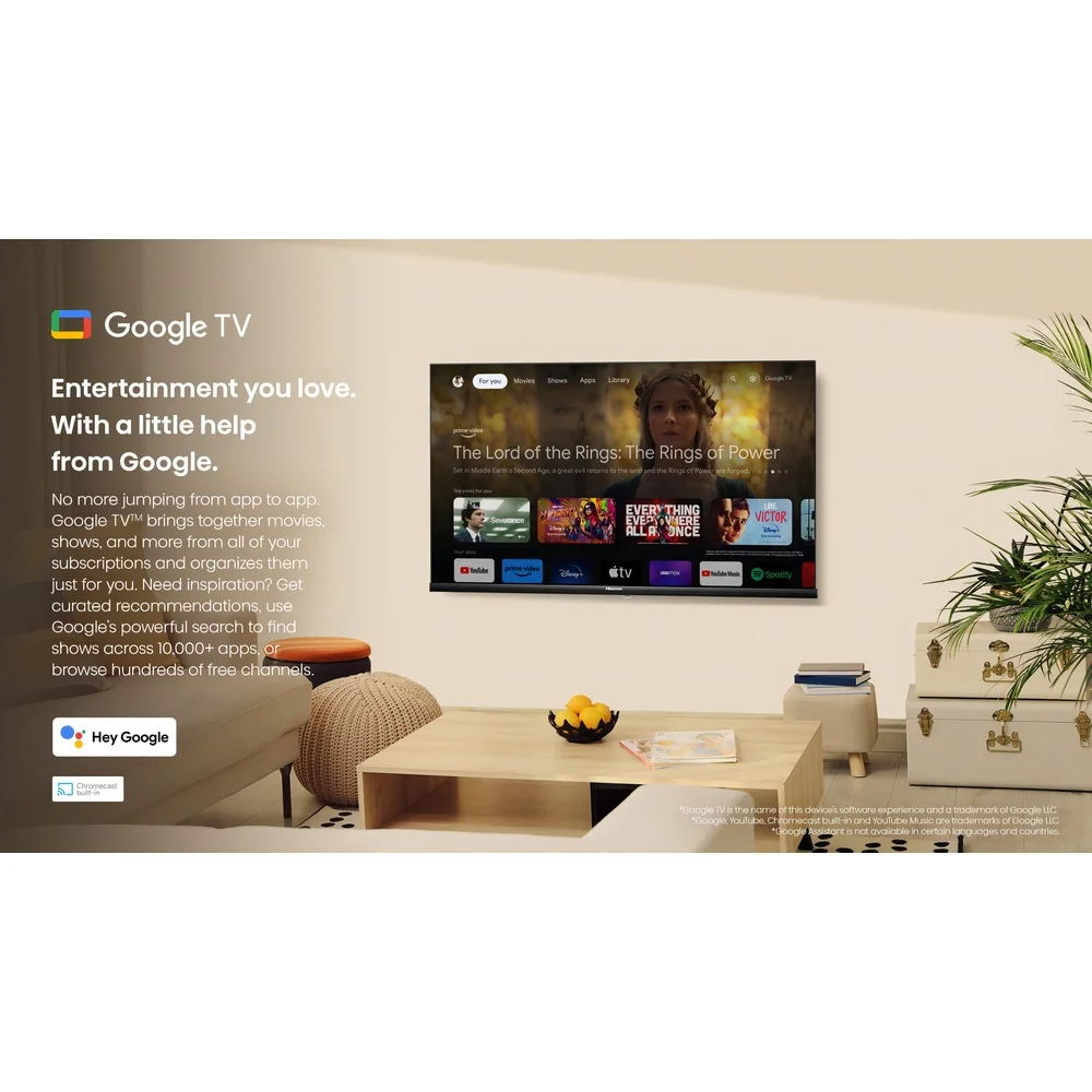 تلفزيون ذكي 43 بوصة FHD 1080p مع DTS Virtual X للتحكم الصوتي Chromecast Game أوضاع رياضية اتصال بلوتوث وبث