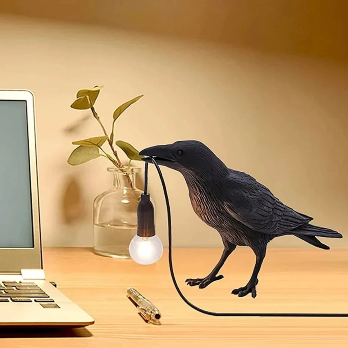 Resin Lucky Bird Crow Wall Lamp Table Lamp Night Light Bedroom Bedside Living Room Wall Lamp  Decoration Led motion sensor light