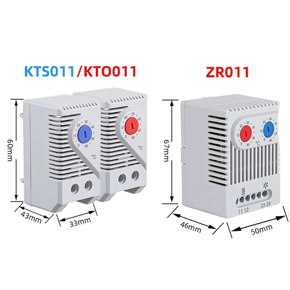 Compact Mini Bimetallic Mechanical Normal Open Close DIN Rail Switch Temperature Controller Thermostat Thermoregulator
