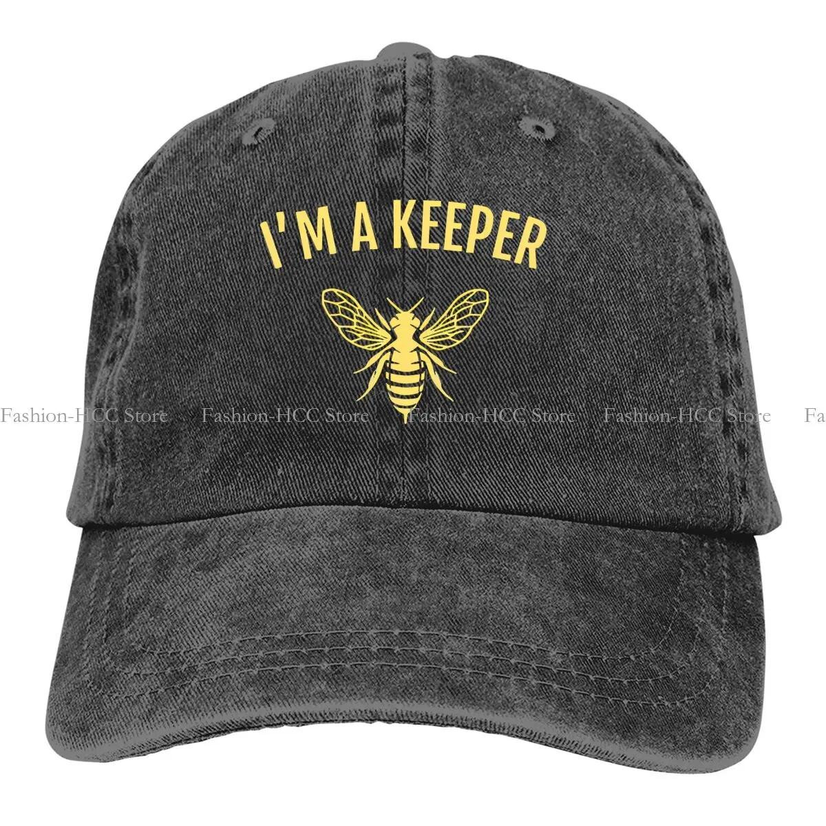 Pure Color Dad Hats Beekeeper I'm A KEEPER Bee Humor Women's Hat Sun Visor Baseball Caps Bee Peaked Cap