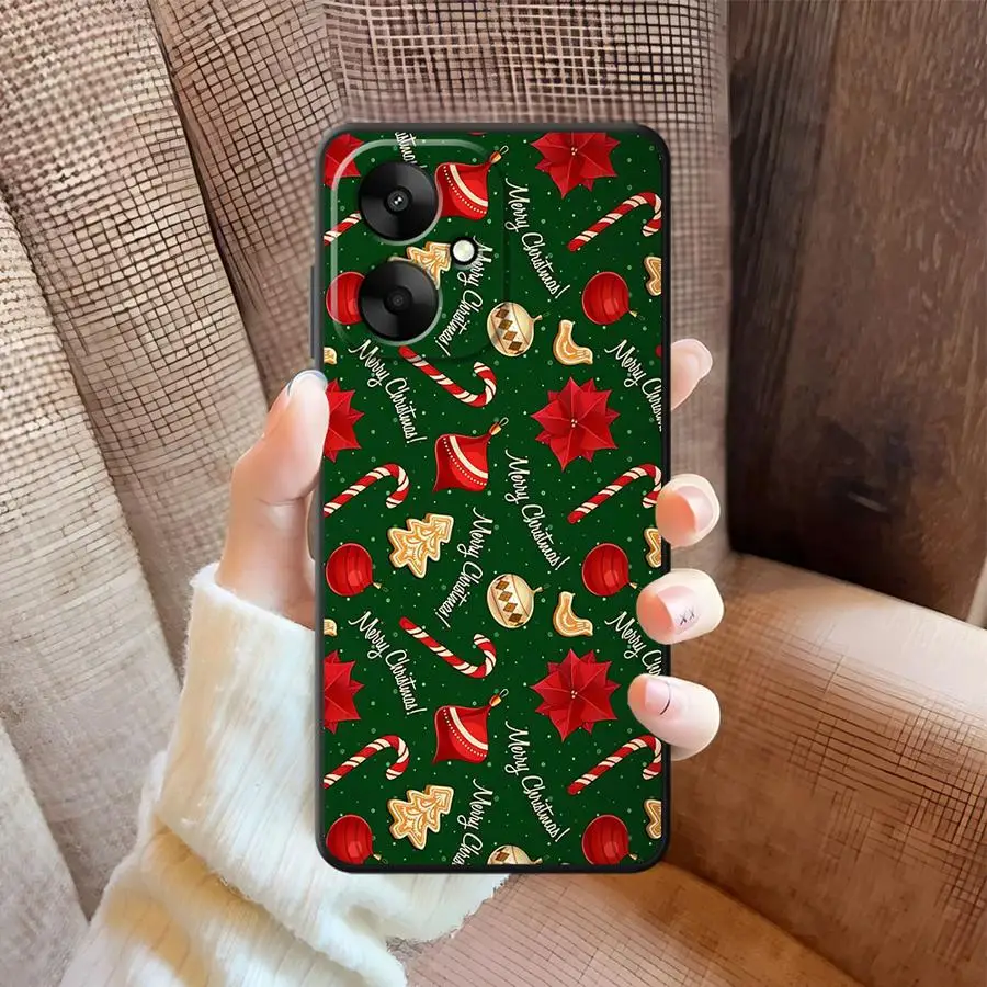 بارد شجرة عيد الميلاد تصميم الأزياء الأسود لينة غطاء الهاتف الحال بالنسبة Xiaomi Redmi A5 A3 10 14C K40 K80 برو 9 A1 A2 زائد A4 13C 12C #2