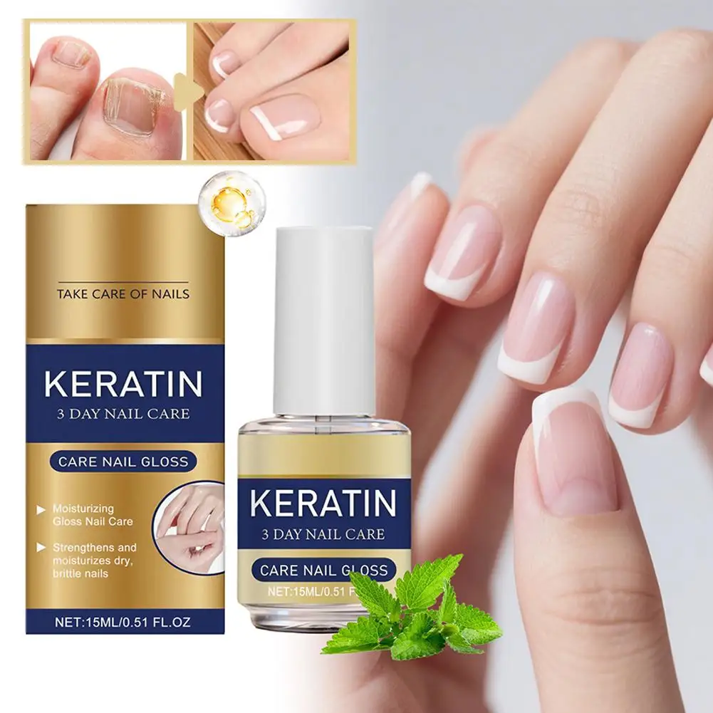 Keratin Nail Care Oil Moisturizing Hand Foot Nails Essence Gloss Repair Thicken Brittle Thin Nourishing Gentle forDry Weak Nail