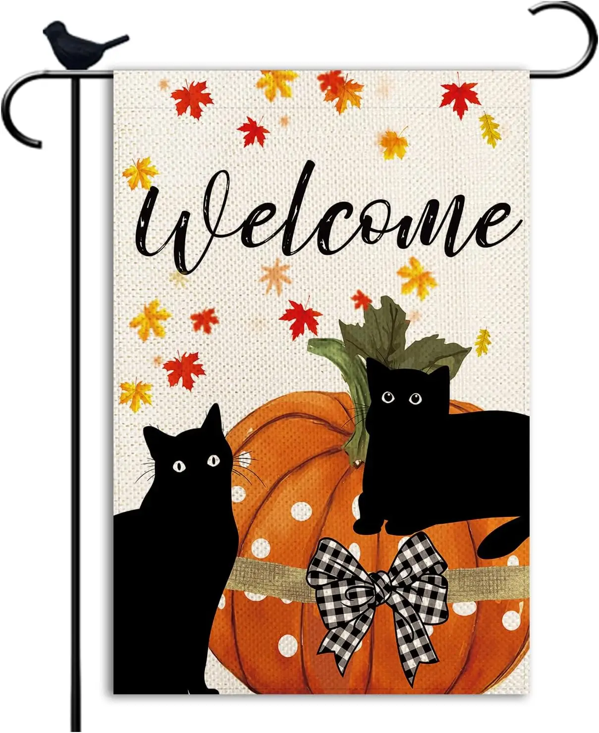 Fall Pumpkin Garden Flag Black Cat Autumn Thanksgiving Small Garden Flags double sided Seasonal Burlap Garden Farmhouse Deco yyi