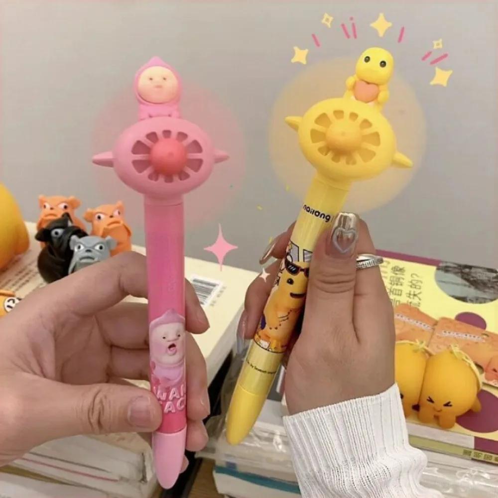 

Fan pen! Milk Dragon Butt Peach Small Fan+Neutral Pen, Cute and Practical! Student Party summer applicable