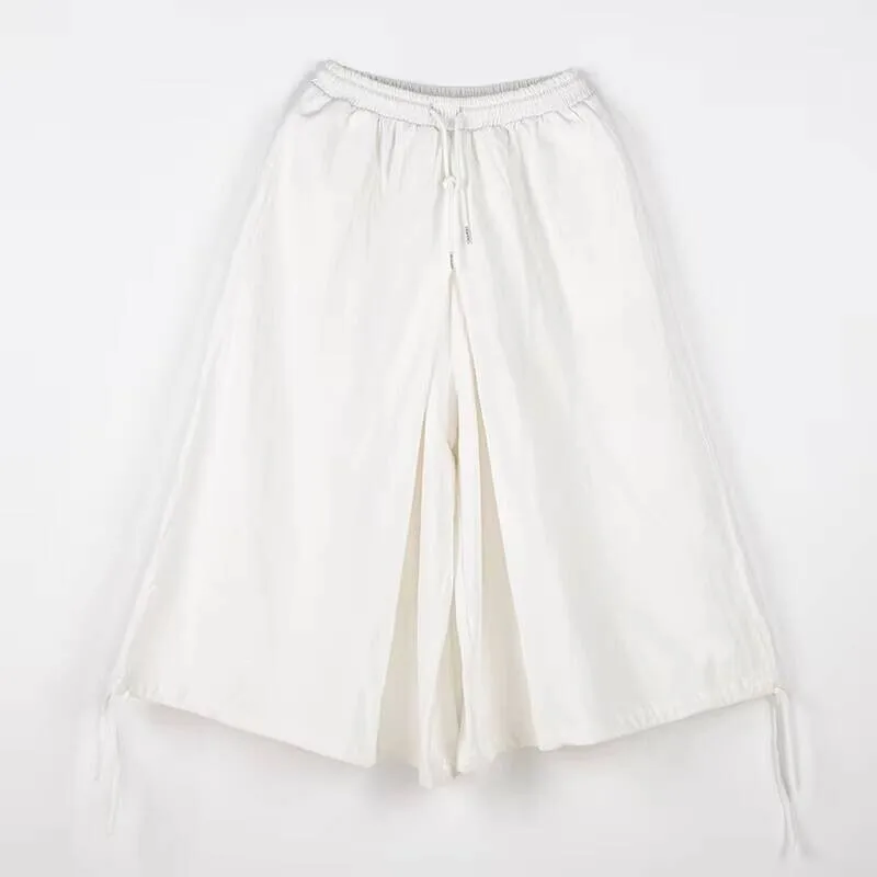 

Стильные мужские брюки Yamamoto, льняные японские новые брюки с завязками, свободные повседневные трусы