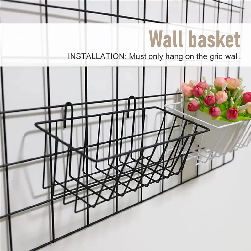 

FO-4PCS Shelf For Design Metal Wall Grille, Shelf Design Grid Photo Wall Used For Lattice Photo Wall Wire Basket