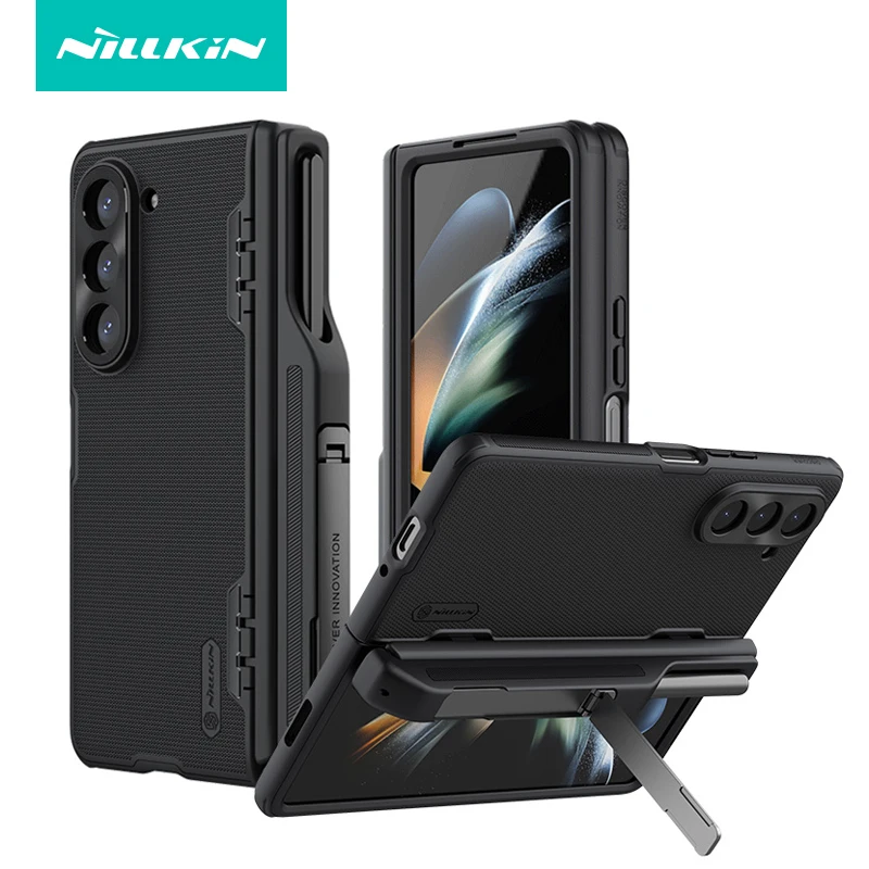 

For Samsung Galaxy Z Fold 5 Case Nillkin Super Frosted Shield Fold Hard Matte Kickstand Cover With Pen Holder for Z Fold5