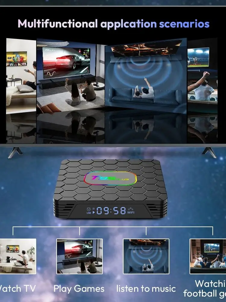 T95 PLUS Smart TV Box Android 14 Set-Top-Box RK3528 Quad Core 8K WIFI6 BT5.0 Google Voice Streaming Media Player Set-Top-Box - afbeelding 2