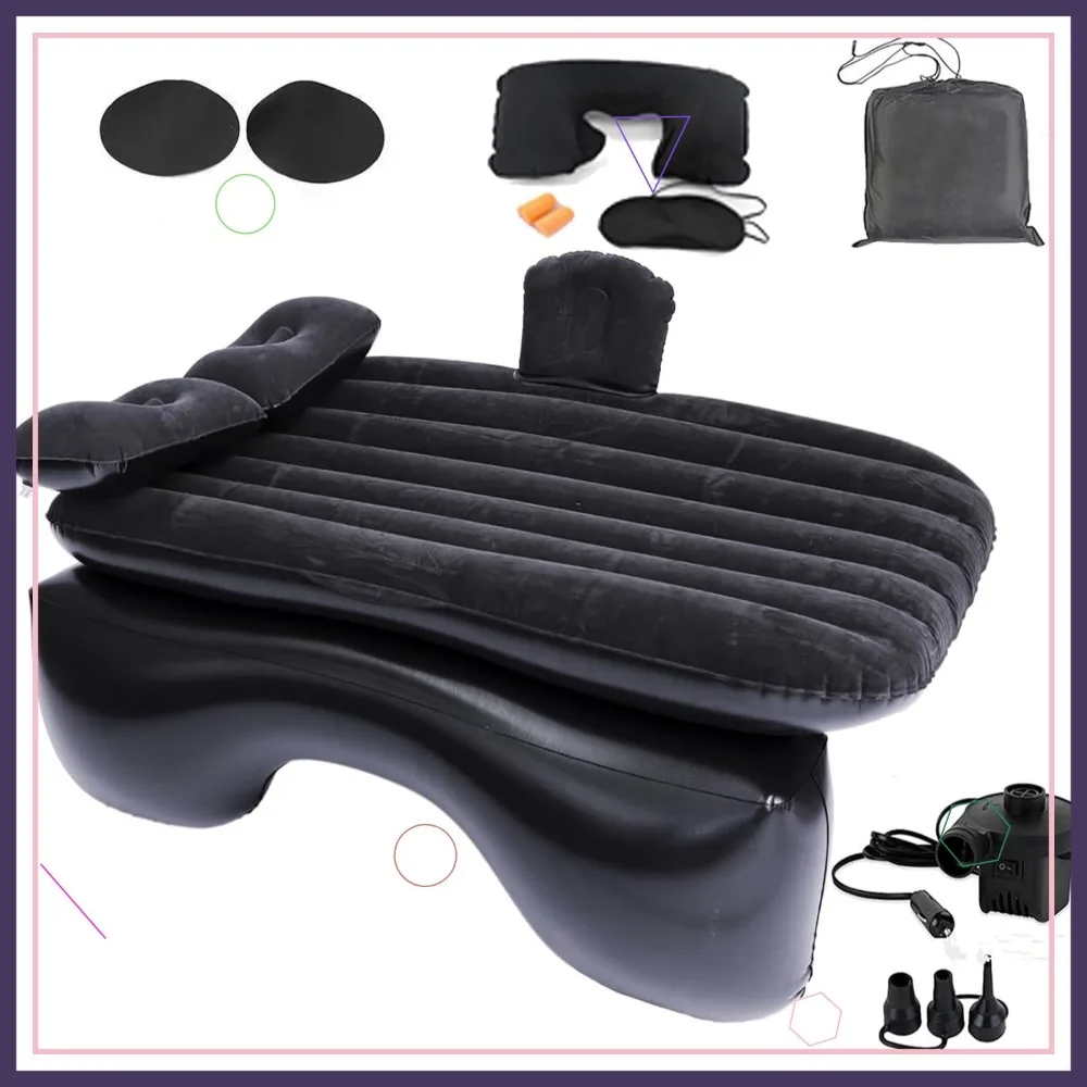 Inflatable Car Air Mattress with Pump, 55x35 Inch Portable Thickened Bed for Travel Camping SUV