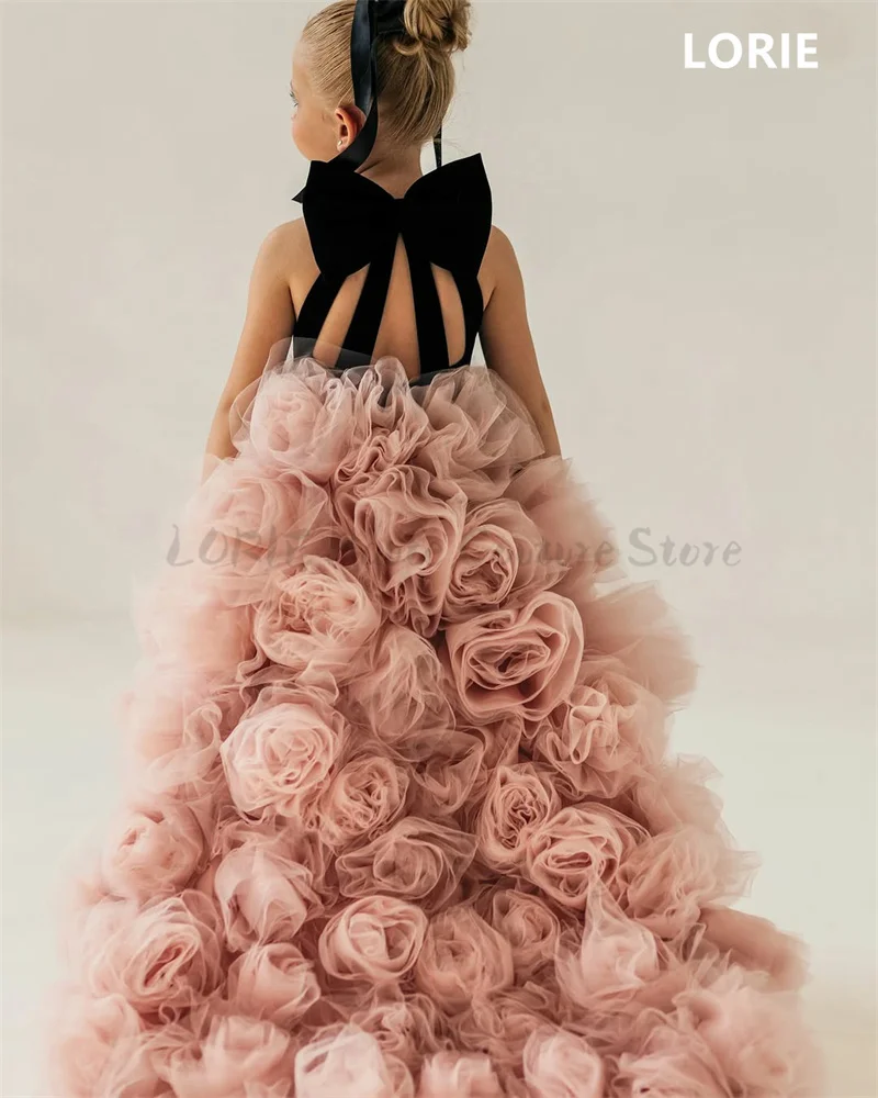 LORIE A-line Flower Girl Dresses Sleeveless Appliques Pink Dress Baby Girl Dresses Christmas Birthday Gift Customized 2025