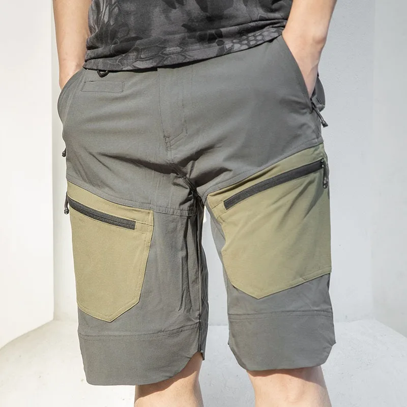 Summer Cool Men's Workwear Pants Casual Shorts Straight Leg Multi Pocket Five Part Breathable Quick Dry Trendy Quality Trousers