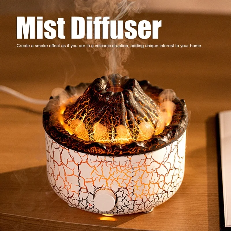 10W Volcano Diffuser 560ml Tank Aromatherapy Air Humidifier Volcano Diffusers for Bedroom US Plug 100-240V
