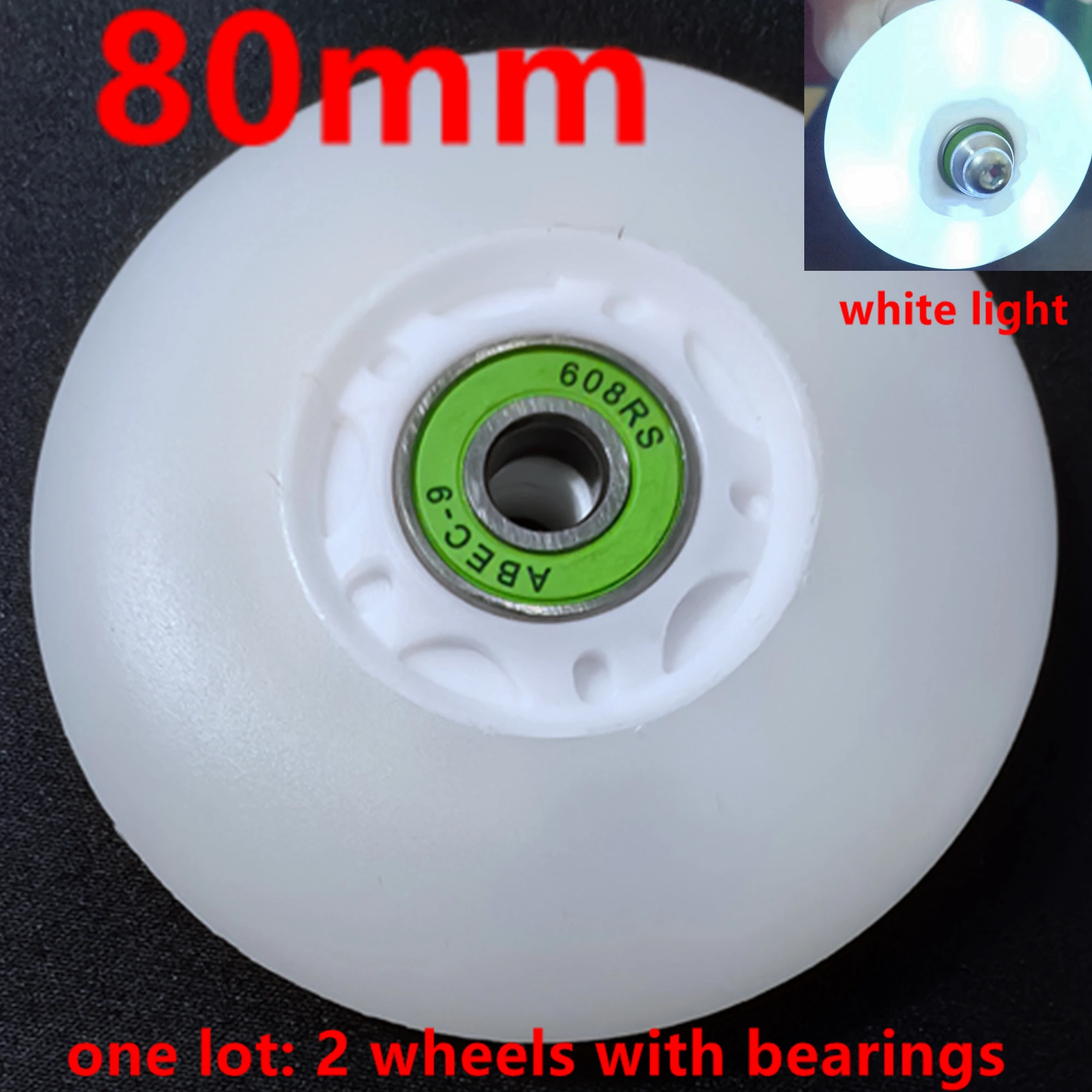 Livraison gratuite scooter roue clignotant lumière roue 80mm 80x24MM roulement abec-9