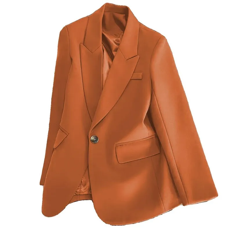 

Spring Autumn 2024 Women's Faion Casual Jaets Suits Long Sve Regular Length Pure Color Busin Lady Suit