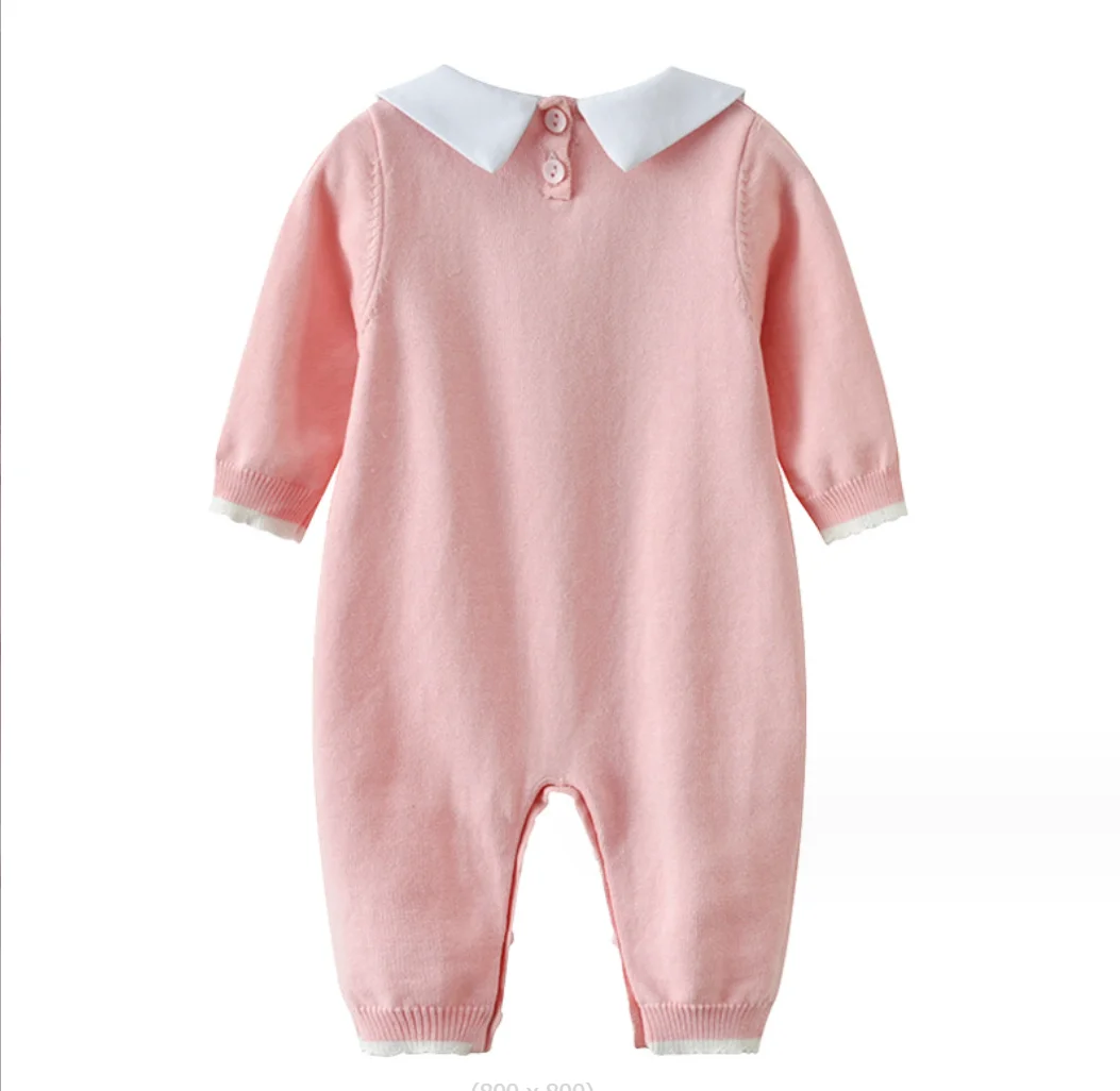 Vestiti del bambino lavorati a maglia neonato autunno neonata ragazzo pagliaccetto vestiti cotone primavera infantile tute per ragazza bambino