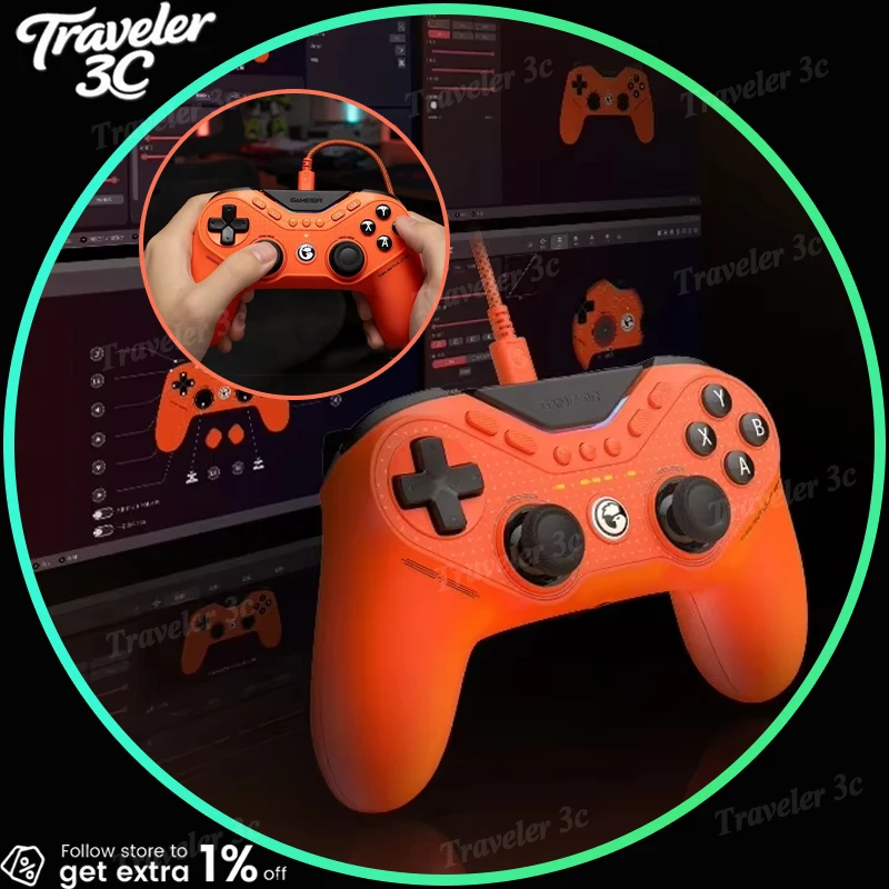 Game Sir Tarantula 8k Wired Game Controller Custom Js13pro TMR Joystick Omron Micro Switches for Steam Switch Android PC Gamepad