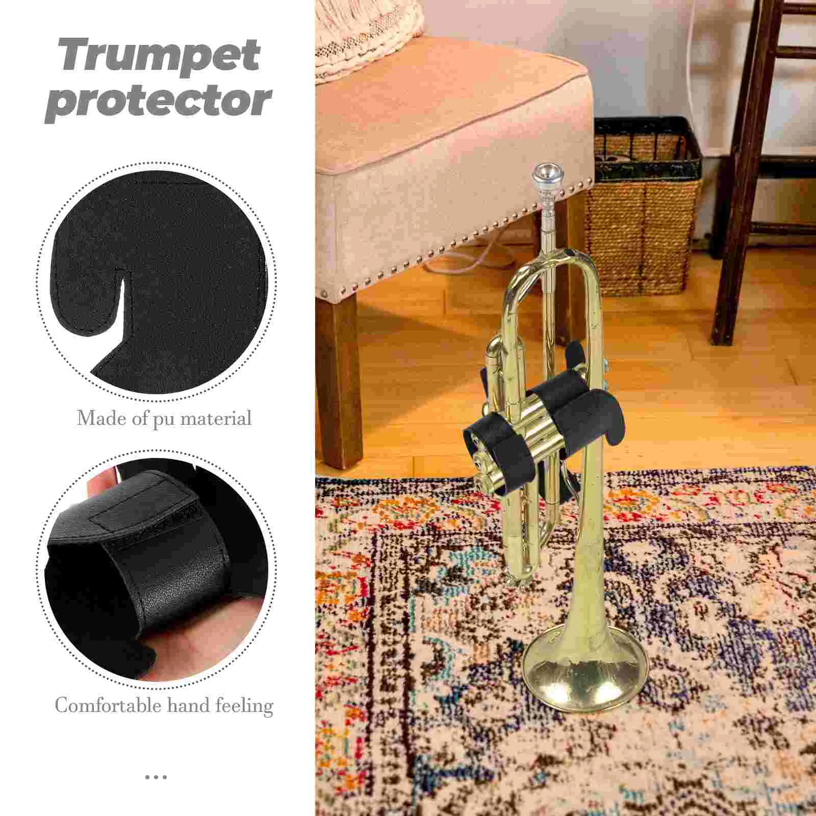 B Flat Trumpet Hand Pads Protector Musical Instrument Sleeve Guard Pu Accessories Parts