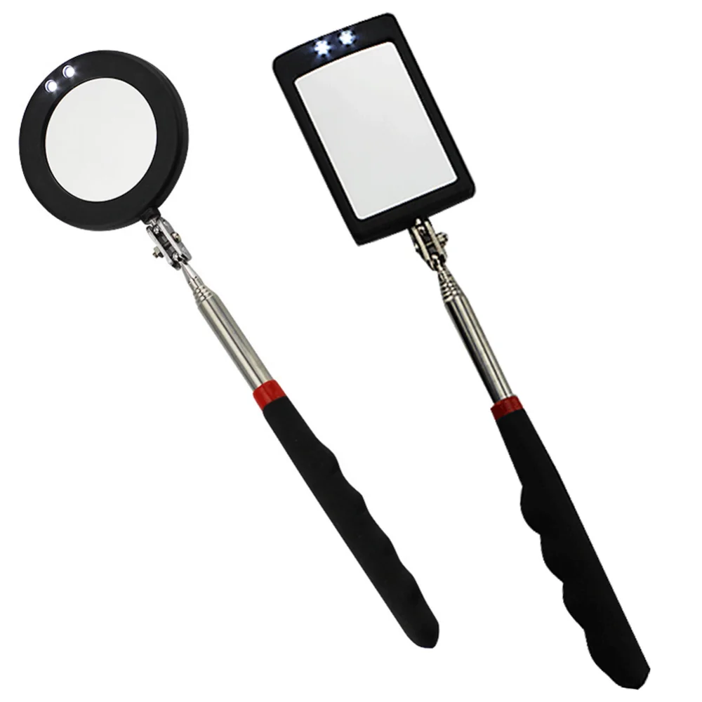 

Portable Telescoping Flexible Head Inspection Mirror With LED Light Adjustable 360 Degree Swivel Viewing Auto Hand Tools