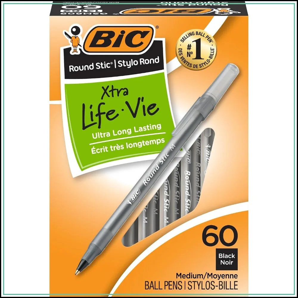 

Ultra Long Lasting Ballpoint Pens, 60 Pack Black Ink, Smooth Writing Pens for Office School Supplies
