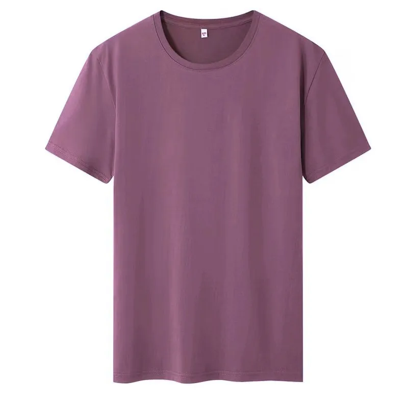Pure Cotton Short Sleeve T-Shirt Casual round Neck Comfortable Loose Fit Unisex  Color Tee for All Seasons Men's Fashion