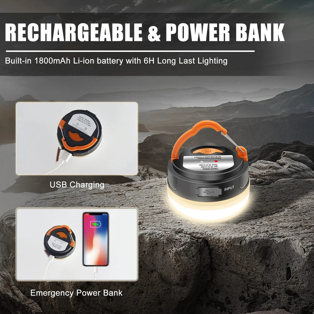 10W LED Tragbare Camping Licht Eingebaute 1800mAh Batterie USB Aufladbare Zelt Laterne Outdoor Wandern Nacht Hängen Camping Lampe – Detail 11