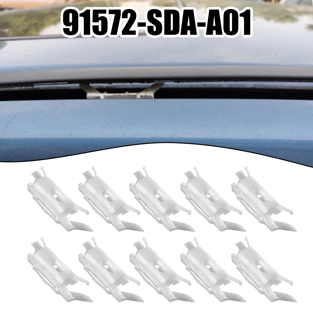 

10Pcs Car Roof Weather Strip Moulding Clips For Honda Accord Civic Top Running Water Drip Rail Fastener Clips 91572-SDA-A01