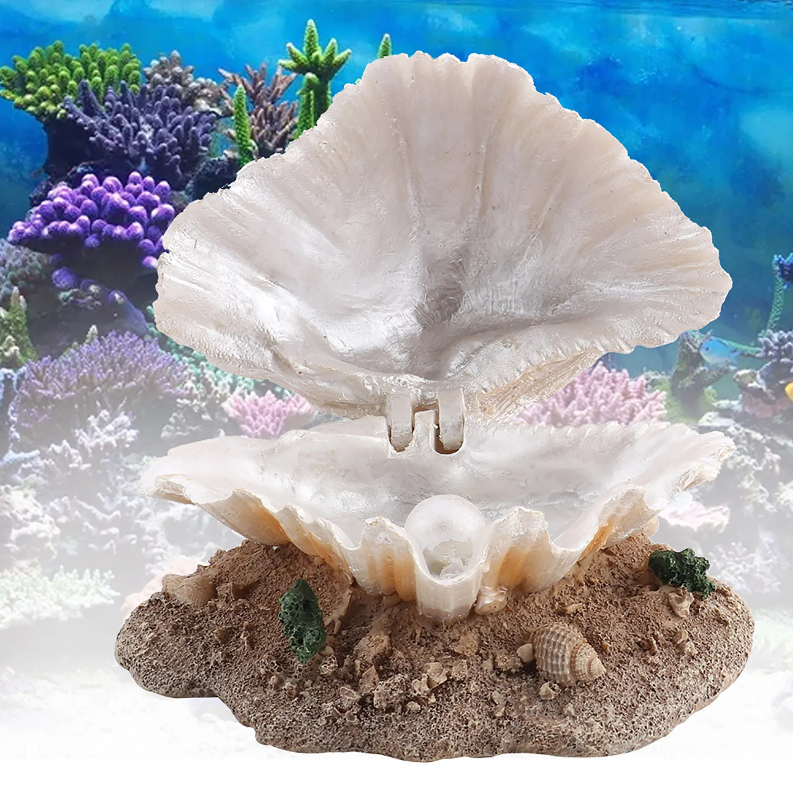 Aquarium Decoration Coral  Aerating Action Ornament Fish  Shell Pearl Bubbler Decor Fish  Shell Decor