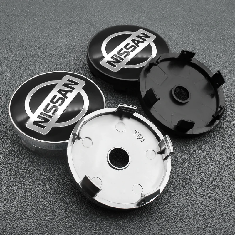 4pcs 56mm+60mm Car Wheel Center Hub  Cap wheel badge stickers For Nissan Qashqai j11 j10 Juke X Trail Tiida Leaf car Accessories