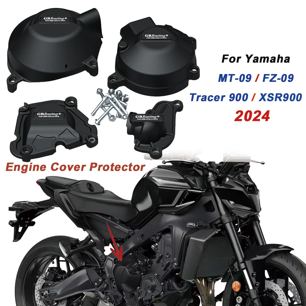 For Yamaha MT09 Mt-09 / FZ-09 / Tracer 900 Scrambler 2024- Motorcycles Engine Cover Protector Accessories Engine heat shield