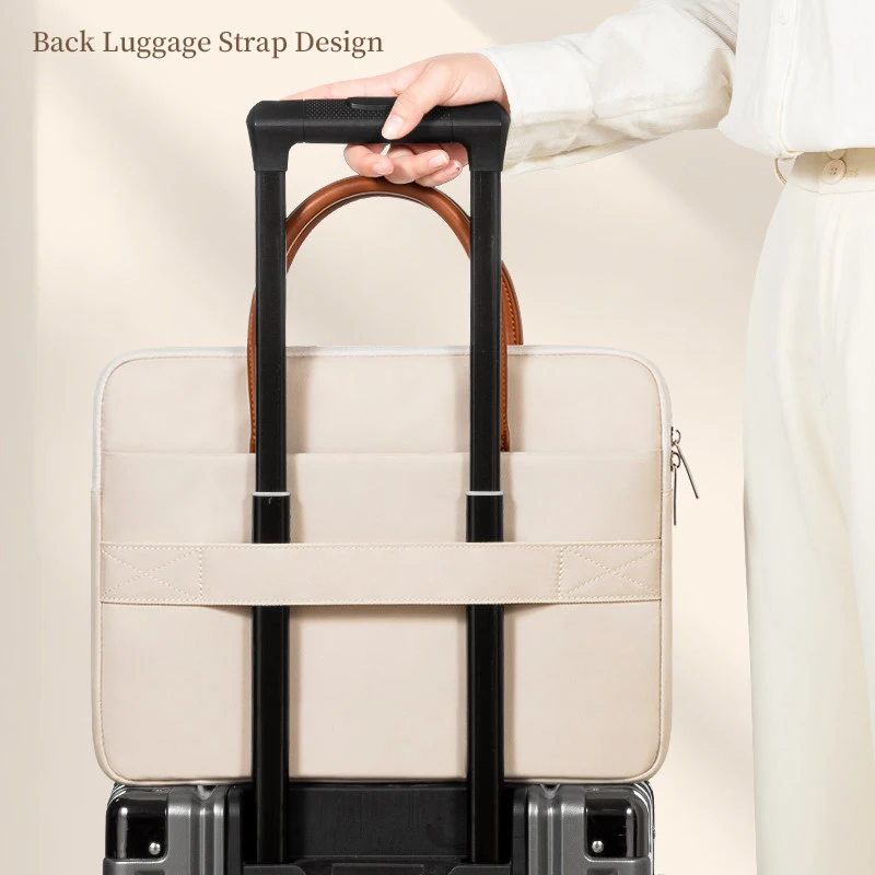Business Laptop Bag Stylish Women Tote Bags Slim Briefcase For 13 14 15.6 Inch Macbook Air Pro Acer Huawei Asus Dell Lenovo Case view 5