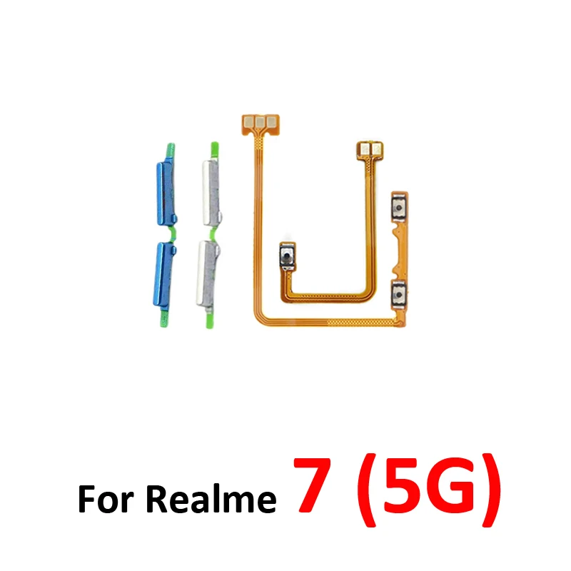 For Realme 7 5G RMX2111 Phone New Volume Button Up Down Control External Key Internal Flex Cable Repair Parts For Realme 7