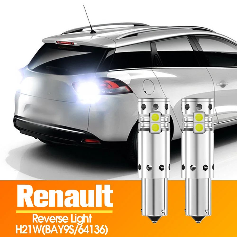 2 pçs led luz reversa blub lâmpada de backup canbus h21w bay9s 64136 para renault kadjar 2015-2020 clio 4 2014 2015 2016 2017 2018