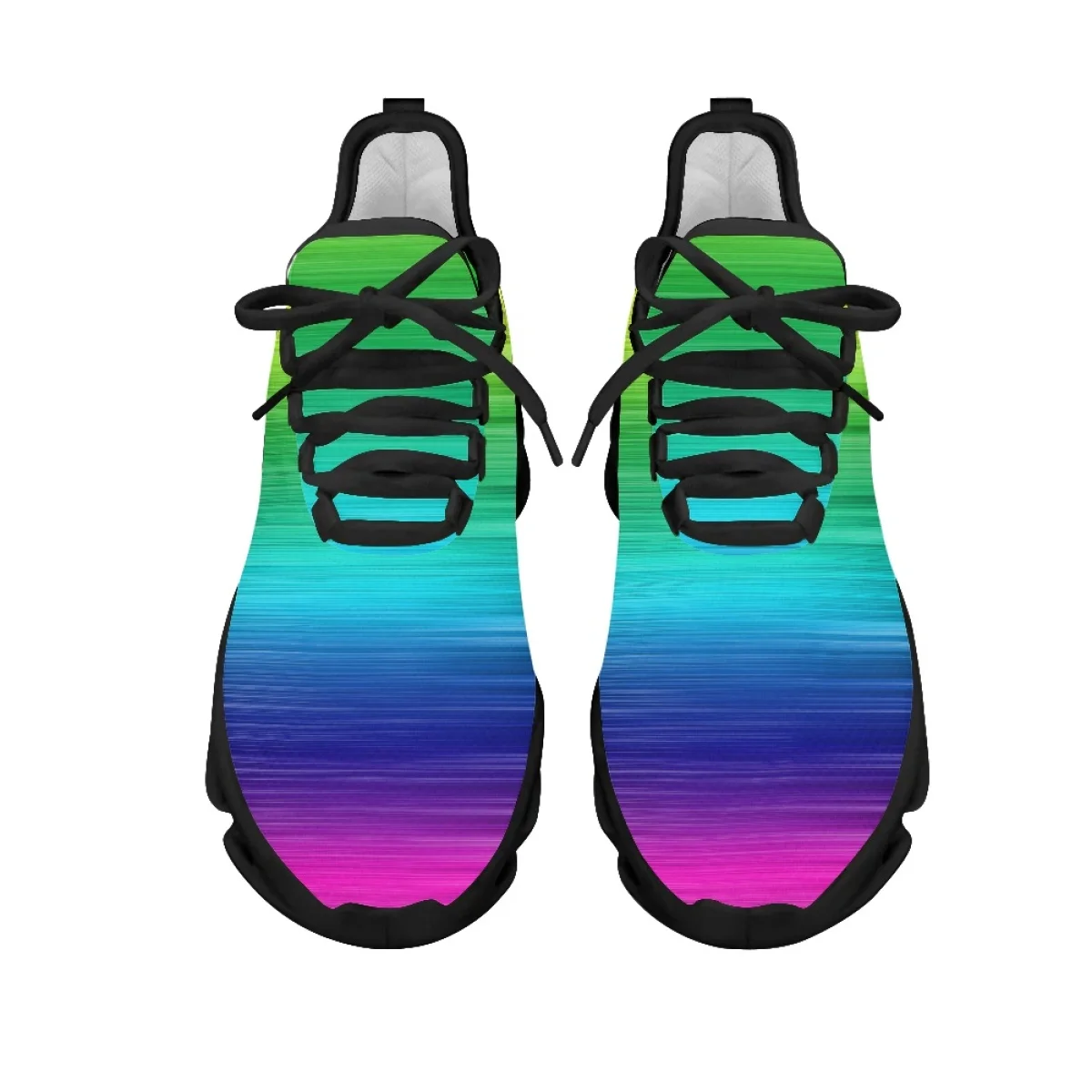 New Spring Summer Ladies Rainbow Gradient Series Sneakers Shock Absorption Wear-Resistant Woman Luxury Design Walking Shoes