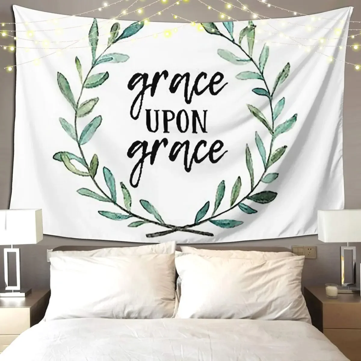 Grace Upon Grace Tapestry Hippie Wall Hanging Aesthetic Home Decoration Tapestries for Living Room Bedroom Dorm Room