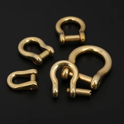 1pcs Solid Brass Carabiner D Bow Shackle Slot Screw Removable Fob Key Ring Keychain Joint Connector Buckle DIY Hardware