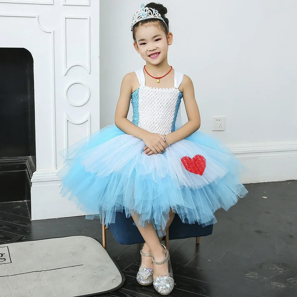

Princess Alice Costumes for Girls Christmas New Years Tutu Dress with Hair Bowknot Halloween Outfit Birthday Clothes 1-14T
