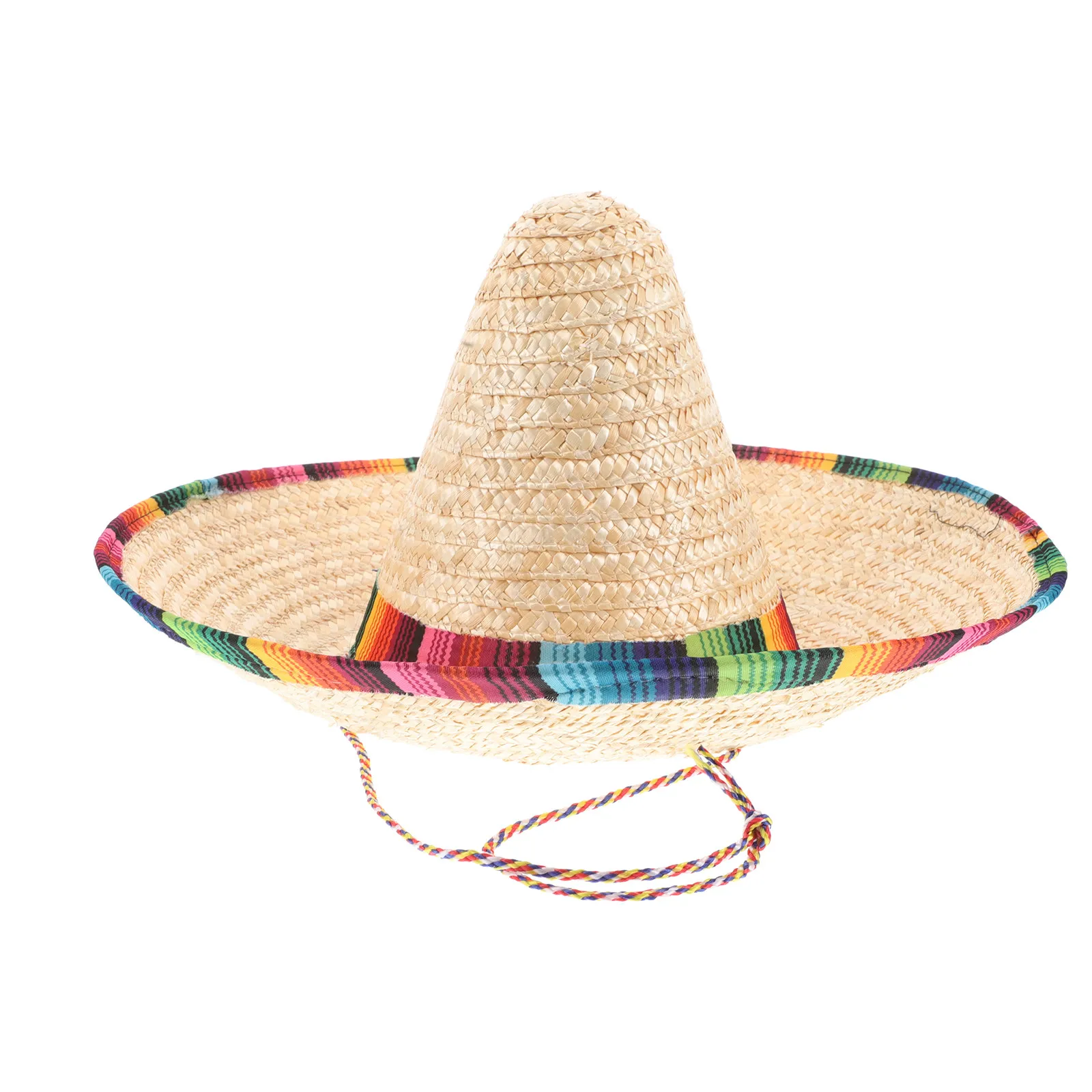 Sombrero Mexicano de Paja, Diámetro 43 cm, Colorido, Accesorio para Disfraces de Fiesta Mexicana, Disfraz de Gato