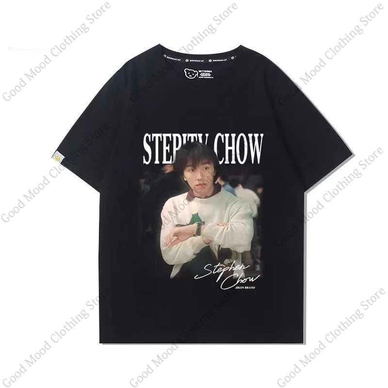 

Stephen Chow Print T Shirt Hong Kong Retro Fashion Hip Hop T-shirt Men Women High Quality Cotton Summer Short Sleeve Tee Tops