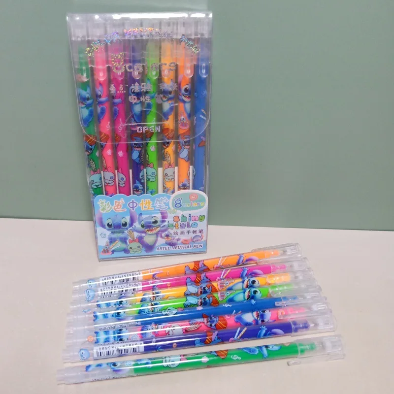 8-color Neutral Pen Stitch Gel Pen Disney Graffiti Pen Children's Painting Supplies School Supplies Children's Stationery