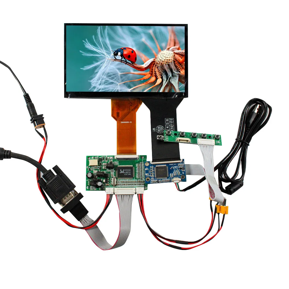 VGA AV LCD Controller Board 7inch 800X480 AT070TN92 Capacitive Touch LCD Display