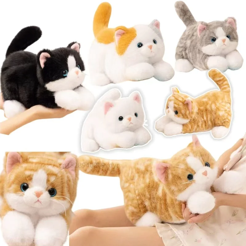 

Simulation 35/45CM Striped Prone Cat Plush Animals Soft Office Pillow Toys Hi-Q Baby Appease Dolls Birthday Halloween Gifts
