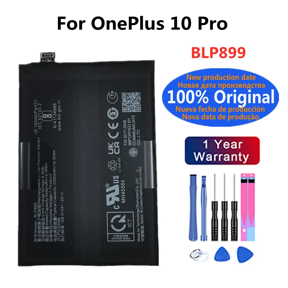 High quality 100% Original Battery BLP899 For OnePlus 10 Pro 5000mAh Replacement Batterie Battery Fast Shipping